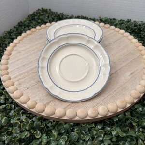 5 Cordella Stoneware Saucer Plate Bluet Blue White Vintage 1970 6 inch Japan